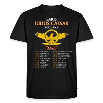 Gaius Julius Caesar World Tour, Anciens Romains - T-shirt Premium bio Homme - noir - Devant - Nico (187cm)