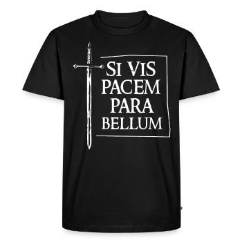 SI VIS Pacem Para Bellum - Men's Premium Organic T-Shirt - black - Front - Nico (187cm)