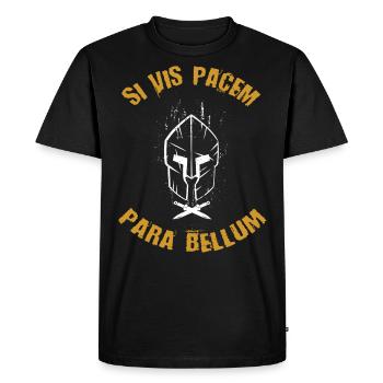 SI VIS Pacem Para Bellum - Men's Premium Organic T-Shirt - black - Front - Nico (187cm)