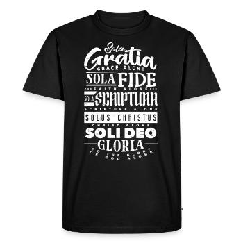 Sola Scriptura Citation chrétienne protestante - T-shirt Premium bio Homme - noir - Devant - Nico (187cm)