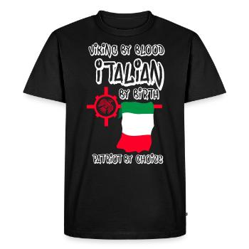 Viking by Blood Italian by birth - Men's Premium Organic T-Shirt - black - Front - Nico (187cm)