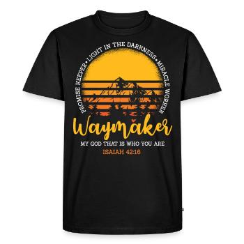 Waymaker May God Be Who You Are - Men's Premium Organic T-Shirt - black - Front - Nico (187cm)