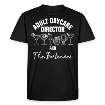 BARMAN BARMAN BARMAN, BARKEHR - T-shirt Premium bio Homme - noir - Devant - Nico (187cm)