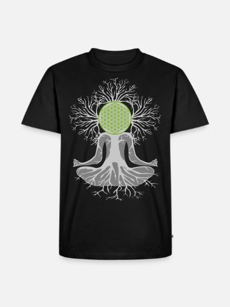 Herzchakra - Männer Premium Bio T-Shirt - Schwarz