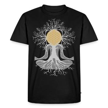 Fleur de vie - T-shirt Premium bio Homme - noir - Devant - Nico (187cm)