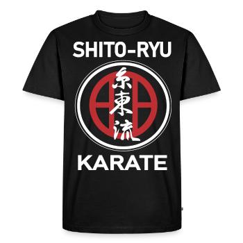 La chemise d’arts martiaux Shito-ryu cool - T-shirt Premium bio Homme - noir - Devant - Nico (187cm)