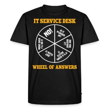 IT Service Desk Wheel of Answers - Men's Premium Organic T-Shirt - black - Front - Nico (187cm)
