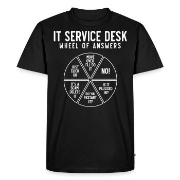 IT Service Desk Wheel of Answers - Men's Premium Organic T-Shirt - black - Front - Nico (187cm)