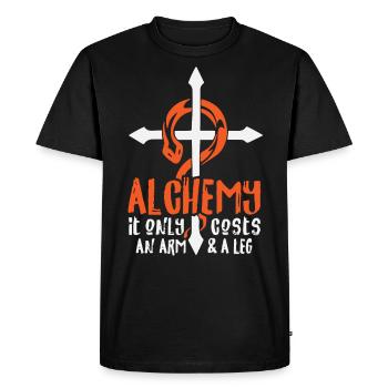 L’alchimie ne coûte qu’un bras et une jambe - T-shirt Premium bio Homme - noir - Devant - Nico (187cm)