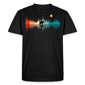 Ondes sonores nature, audiophiles - T-shirt Premium bio Homme - noir - Devant - Nico (187cm)