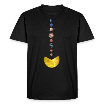 Sun-eating planets, solar system, planets - Men's Premium Organic T-Shirt - black - Front - Nico (187cm)