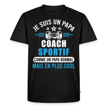Coach sportif, idée cadeau entraîneur. Coaching - T-shirt Premium bio Homme - noir - Devant - Nico (187cm)