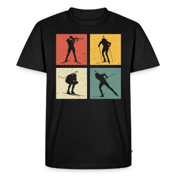 retro biathlon biathlete - T-shirt Premium bio Homme - noir - Devant - Nico (187cm)