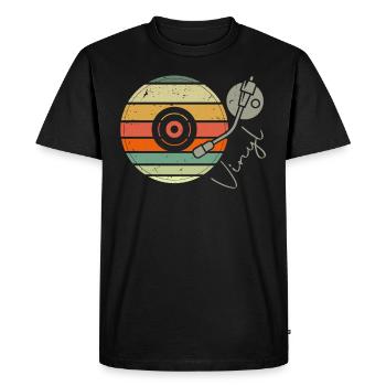 Vinyle Retro - Disque LP - T-shirt Premium bio Homme - noir - Devant - Nico (187cm)