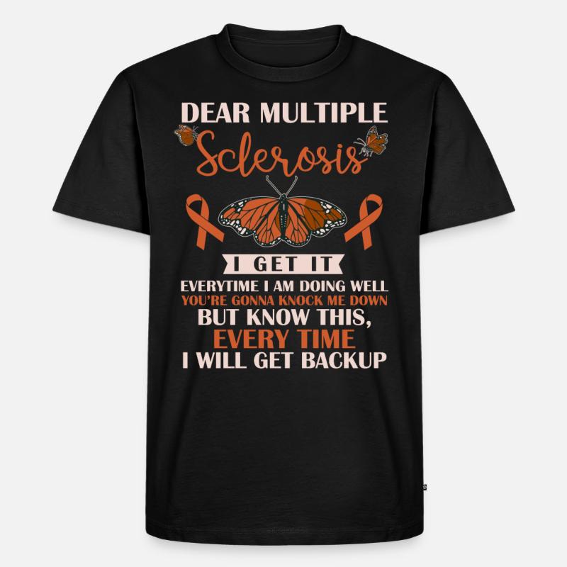 Multiple Sklerosebewusstsein, MS - Männer Premium Bio T-Shirt - Schwarz