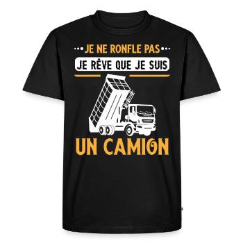 Routier humour métier idée cadeau poids lourd - T-shirt Premium bio Homme - noir - Devant - Nico (187cm)