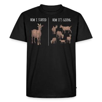 Chèvre, chèvres, amoureux des chèvres - T-shirt Premium bio Homme - noir - Devant - Nico (187cm)