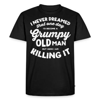 I would become a grumpy old man - Men's Premium Organic T-Shirt - black - Front - Nico (187cm)