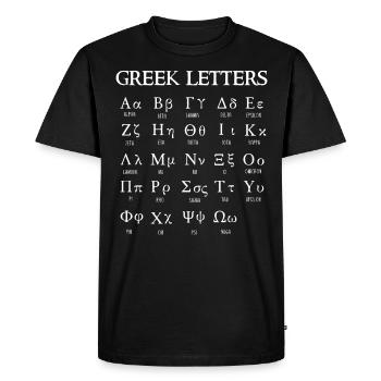Greek letters, Greek alphabet - Men's Premium Organic T-Shirt - black - Front - Nico (187cm)