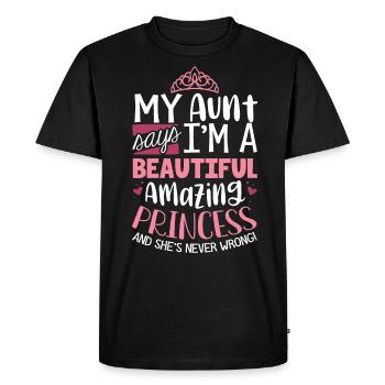 Pour nièce de tante - T-shirt Premium bio Homme - noir - Devant - Nico (187cm)