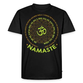 Namaste Nous sommes une méditation Mandala Yoga - T-shirt Premium bio Homme - noir - Devant - Nico (187cm)