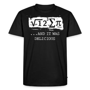 Mangez du gâteau et c’était délicieux - T-shirt Premium bio Homme - noir - Devant - Nico (187cm)