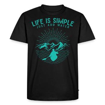 Canoe, Kayak, Simple Life, Only Water Used - Men's Premium Organic T-Shirt - black - Front - Nico (187cm)