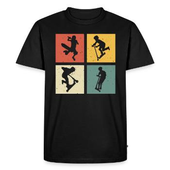 Scooter retro scooter trottinette - T-shirt Premium bio Homme - noir - Devant - Nico (187cm)