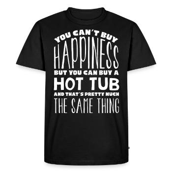 Whirlub Is Happiness - Men's Premium Organic T-Shirt - black - Front - Nico (187cm)