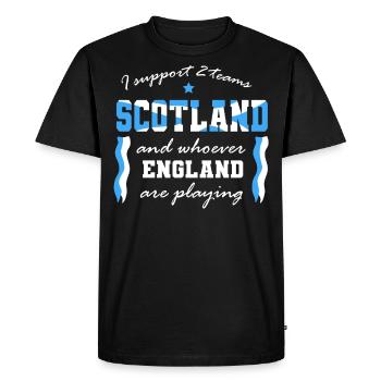 Soutenez l’Écosse et l’Angleterre - T-shirt Premium bio Homme - noir - Devant - Nico (187cm)