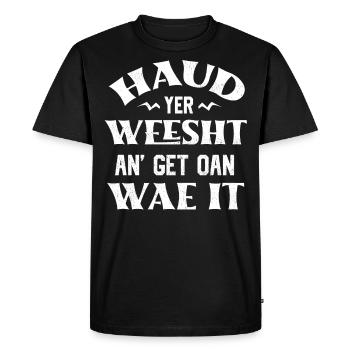 Héritage écossais, langue écossaise - T-shirt Premium bio Homme - noir - Devant - Nico (187cm)