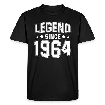 Legend since 1964 - Men's Premium Organic T-Shirt - black - Front - Nico (187cm)