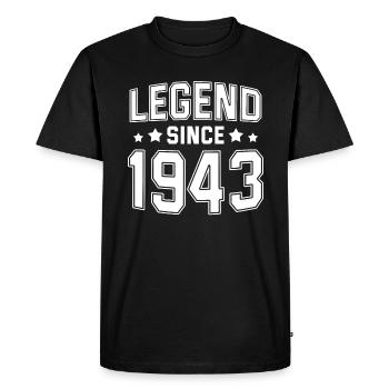 Legend since 1943 - Men's Premium Organic T-Shirt - black - Front - Nico (187cm)