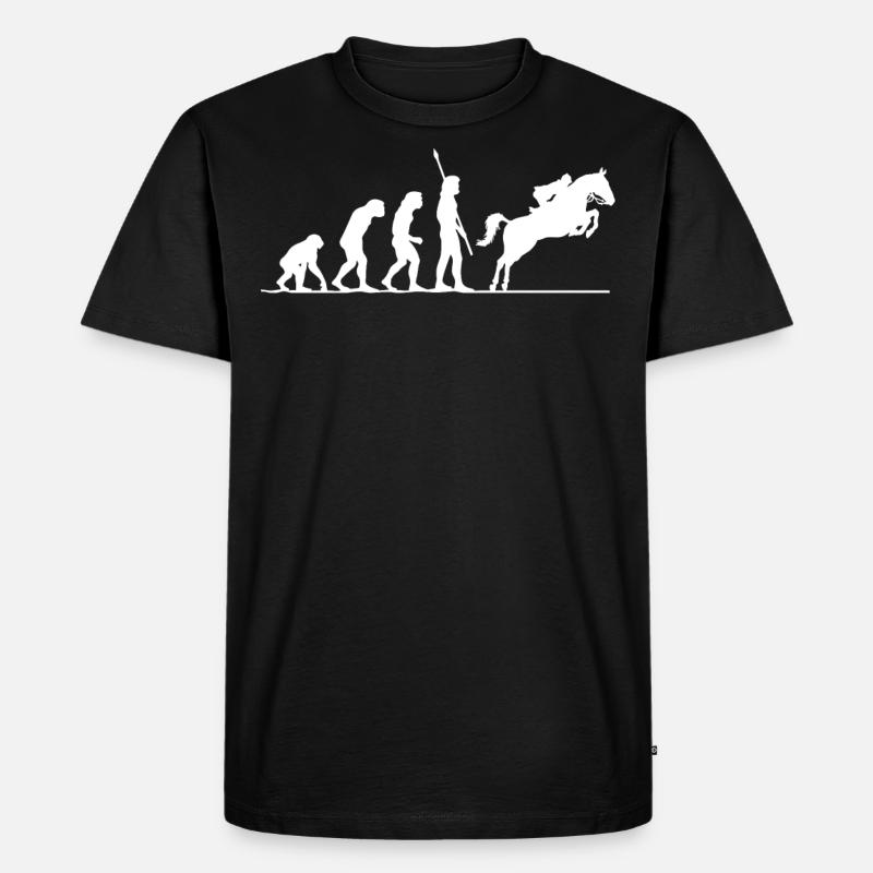 Evolution Des Reitens, Pferd, Pferde - Männer Premium Bio T-Shirt - Schwarz