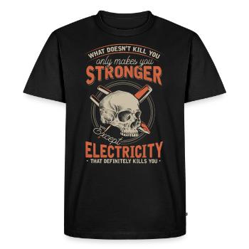 Électricien, l’électricité peut vous tuer - T-shirt Premium bio Homme - noir - Devant - Nico (187cm)