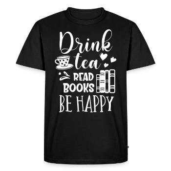 Amateurs de thé, thé, buveurs de thé - T-shirt Premium bio Homme - noir - Devant - Nico (187cm)