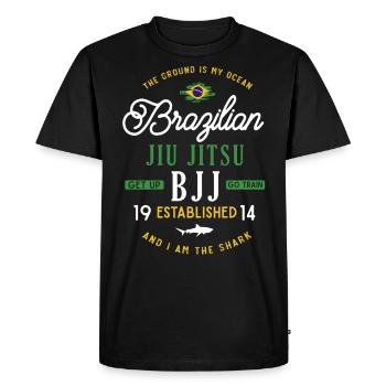 BJJ Brazilian Jiu Jitsu - Men's Premium Organic T-Shirt - black - Front - Nico (187cm)