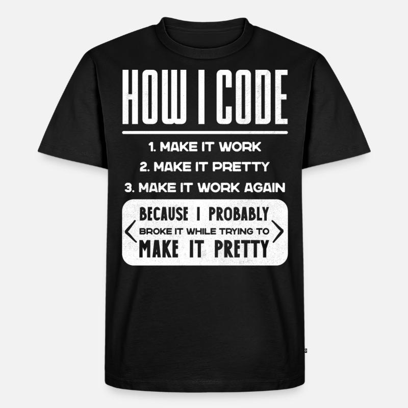 Programmeur, Code, Nerd, Programmation - T-shirt Premium bio Homme - noir