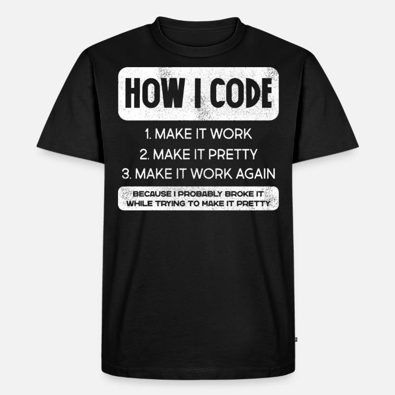 Programmeur, Code, Nerd, Programmation - T-shirt Premium bio Homme - noir