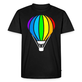 Hot air balloon, flying a hot air balloon - Men's Premium Organic T-Shirt - black - Front - Nico (187cm)