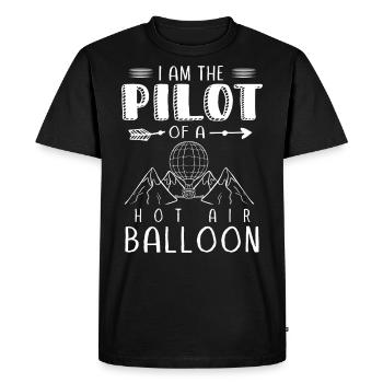 Hot air balloon, flying a hot air balloon - Men's Premium Organic T-Shirt - black - Front - Nico (187cm)