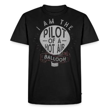 Hot air balloon, flying a hot air balloon - Men's Premium Organic T-Shirt - black - Front - Nico (187cm)
