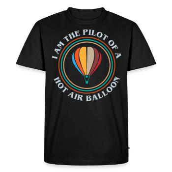Hot air balloon, flying a hot air balloon - Men's Premium Organic T-Shirt - black - Front - Nico (187cm)