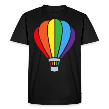 Hot air balloon, flying a hot air balloon - Men's Premium Organic T-Shirt - black - Front - Nico (187cm)