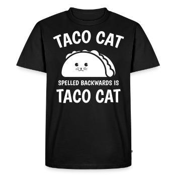 Taco Cat Backward is Taco Cat - Men's Premium Organic T-Shirt - black - Front - Nico (187cm)