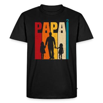 Vater von zwei Töchtern Geschenk Papa Töchter - Männer Premium Bio T-Shirt - Schwarz - Vorne - Nico (187cm)