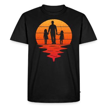 Vater von zwei Töchtern Geschenk Papa Töchter - Männer Premium Bio T-Shirt - Schwarz - Vorne - Nico (187cm)
