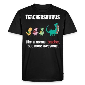 Teacher'ssaurus, Teacher - Men's Premium Organic T-Shirt - black - Front - Nico (187cm)