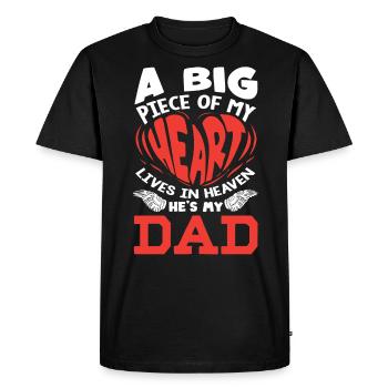 La paix de mon cœur est au ciel, Papa en deuil - T-shirt Premium bio Homme - noir - Devant - Nico (187cm)