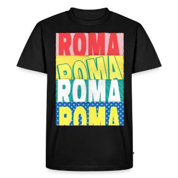 Rome Roma Italie City Font Skyline Accueil - T-shirt Premium bio Homme - noir - Devant - Nico (187cm)